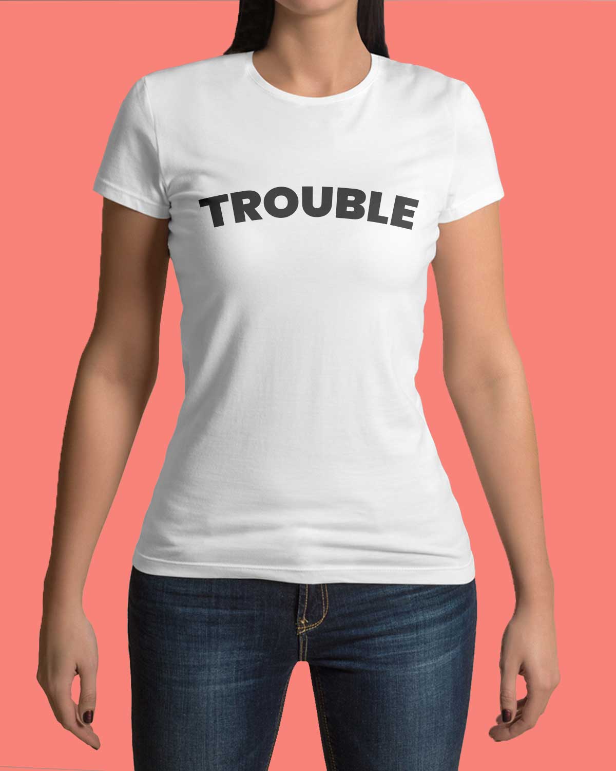 Trouble Round Neck Girls Top